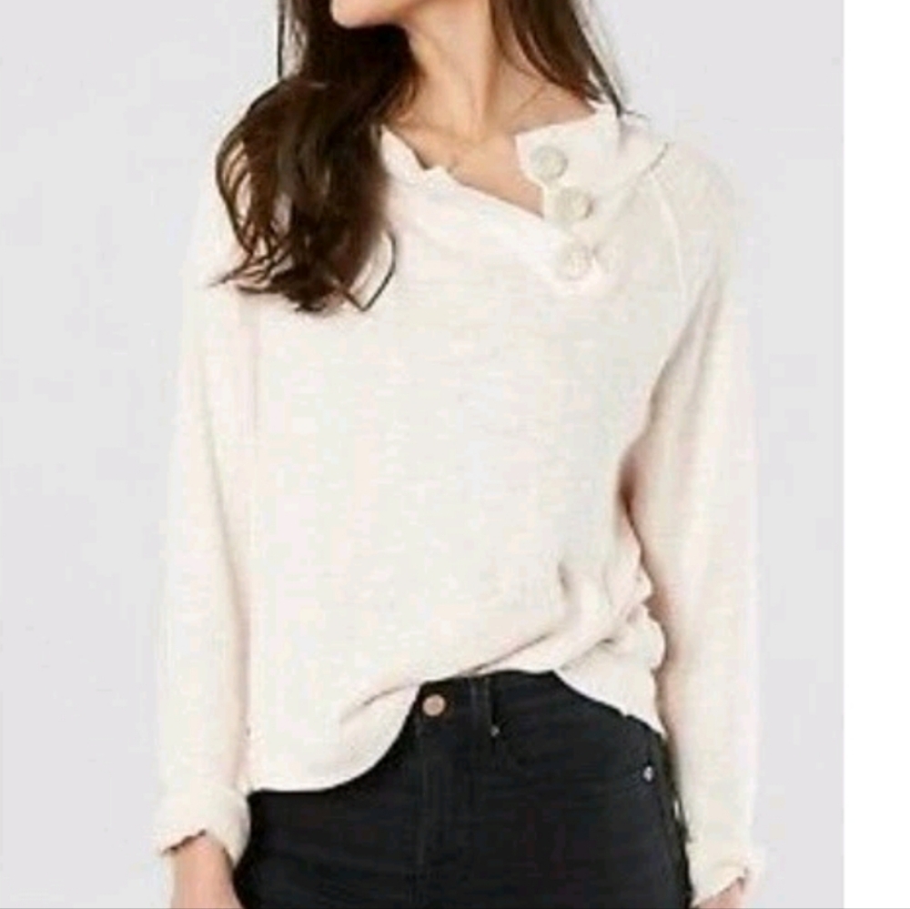 Free People We The Free Cream Don't Forget About Me Sweater Size Medium